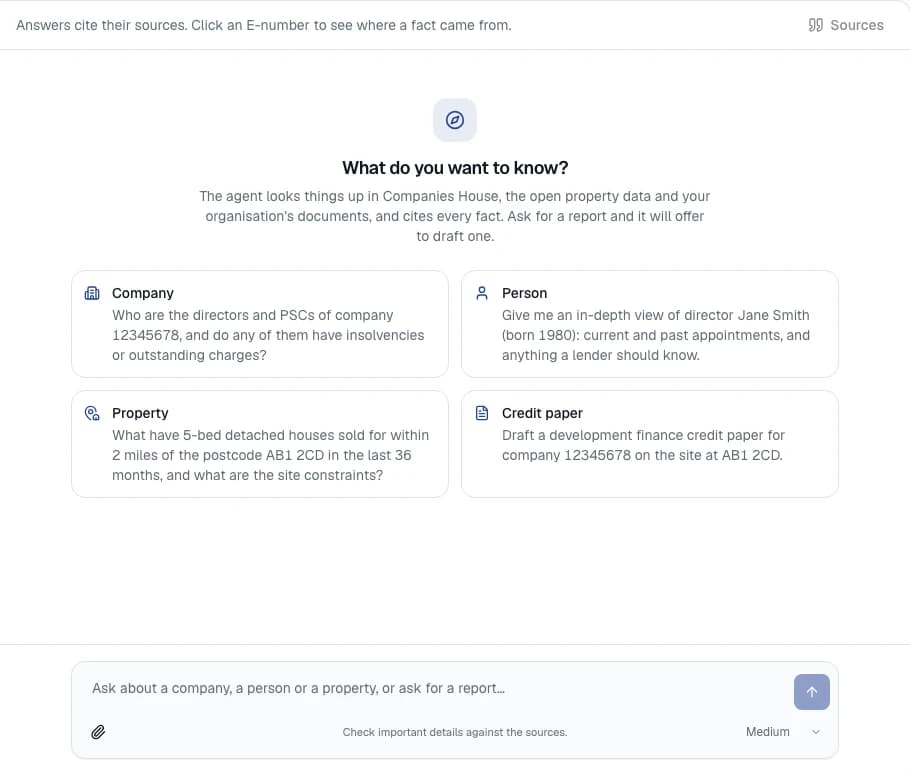 Eben AI research agent with an answer and supporting evidence references